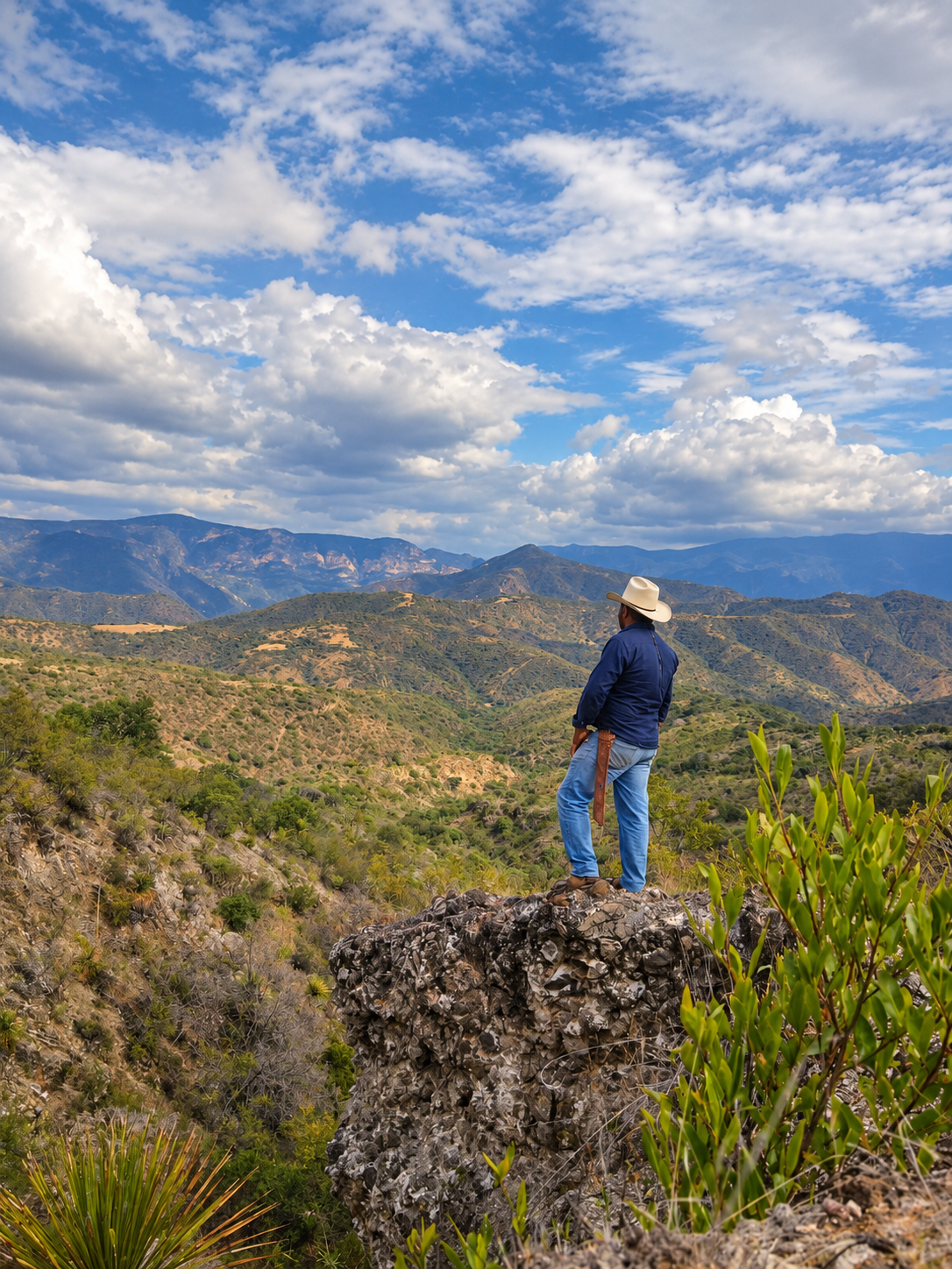 A person contemplates the landscape of our origin