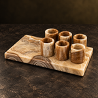 Set portabotellas de piedra rectangular-angulo
